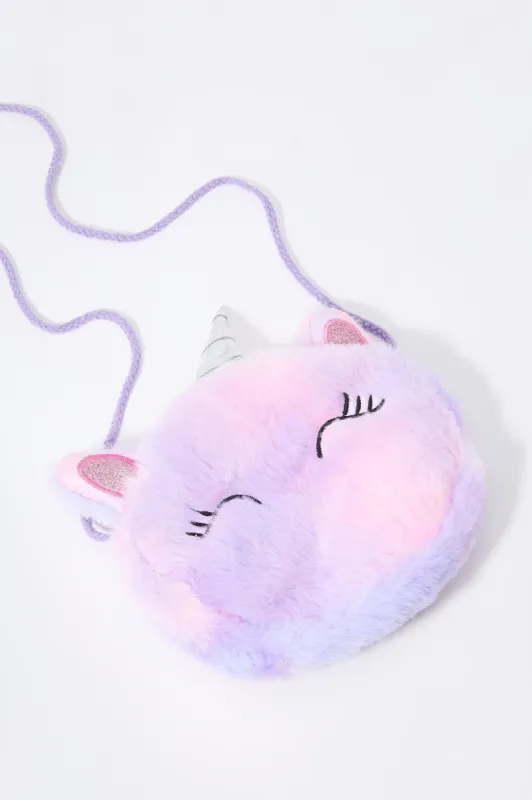 Girls Plush Unicorn Crossbody Purse sold by Urban Planet
