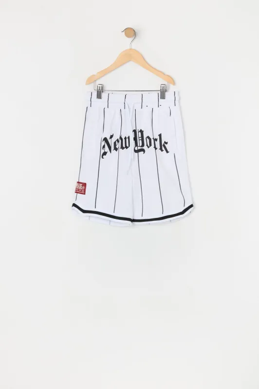 Boys New York Graphic Baseball Short sold by Urban Planet