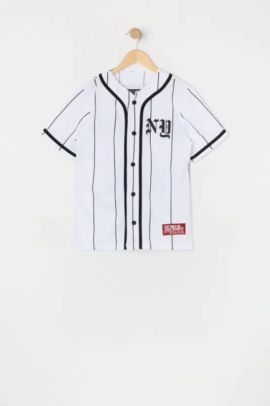 Boys New York Graphic Baseball Jersey made by Urban Planet