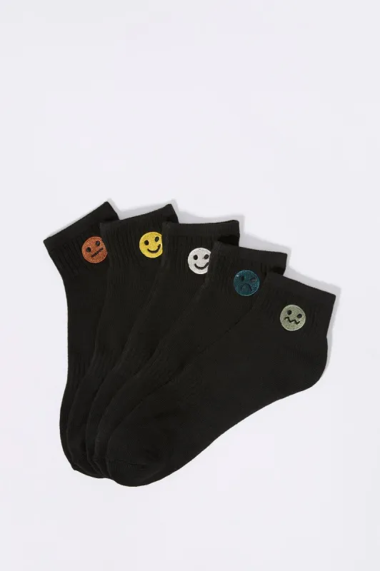 Socquettes à imprimé Smiley Face (5 paires) sold by Urban Planet