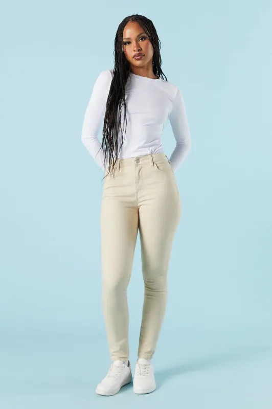 Tan Miami High Rise Skinny Jean sold by Urban Planet