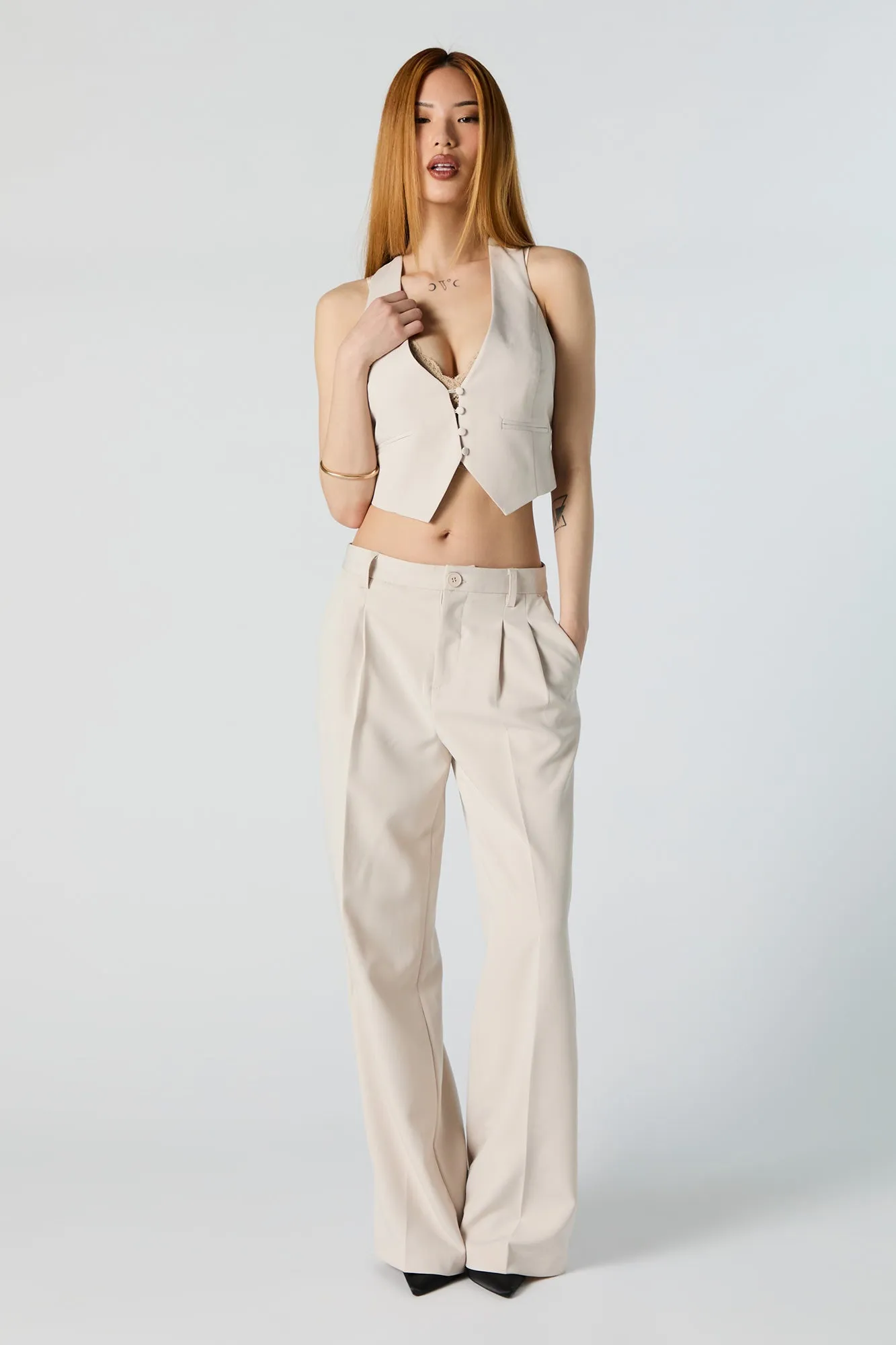 Pleated Straight Leg Dress Pant sold by Urban Planet product image thumbnail 4