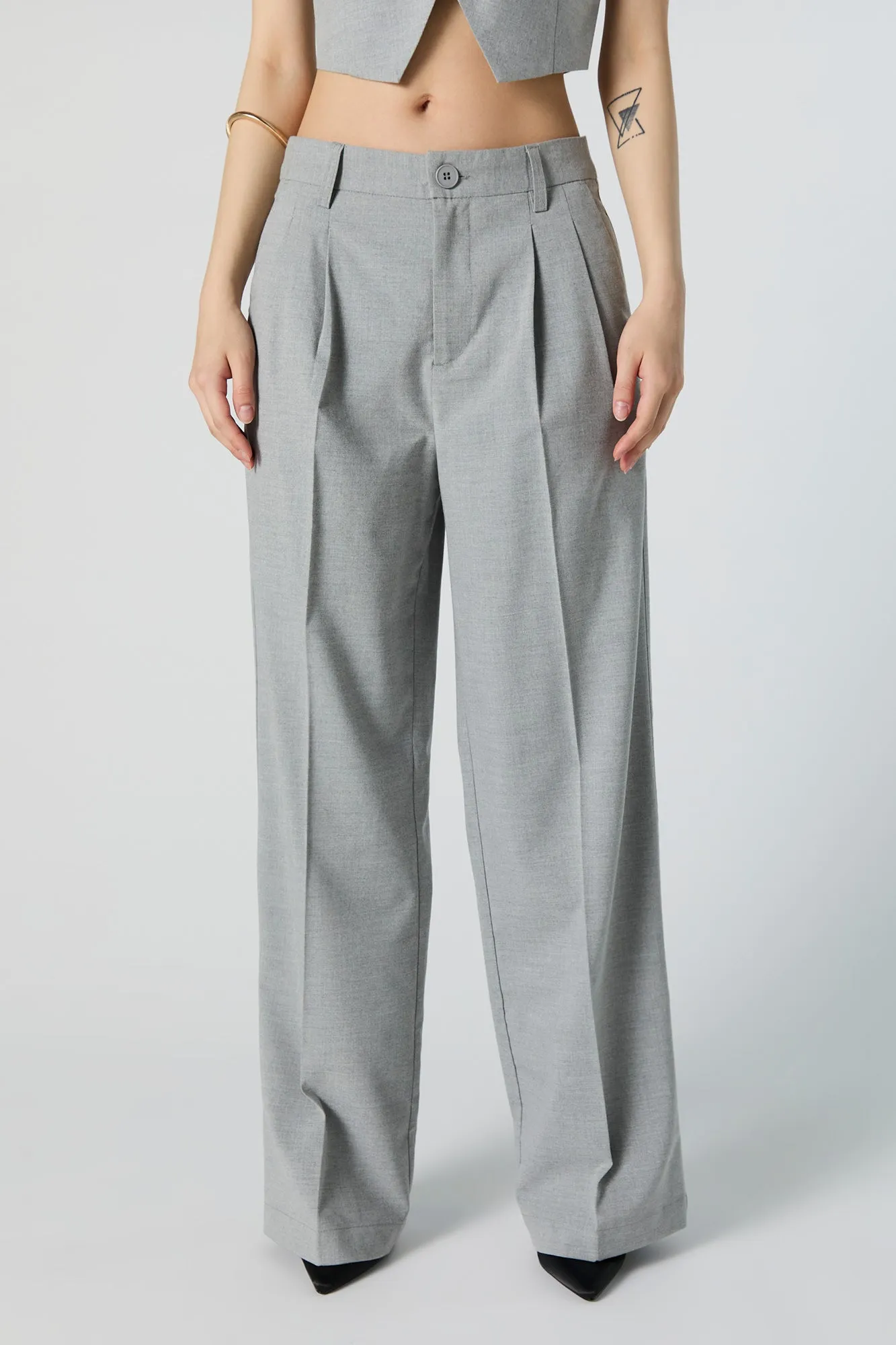 Pleated Straight Leg Dress Pant sold by Urban Planet product image thumbnail 2