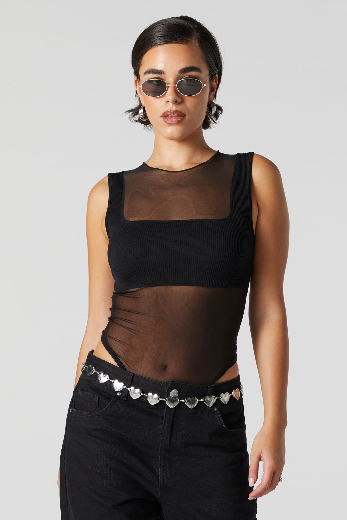 Sleeveless Mesh Bodysuit sold by Urban Planet product image thumbnail 4