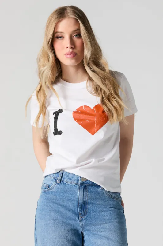 I Heart Graphic Distressed T-Shirt sold by Urban Planet