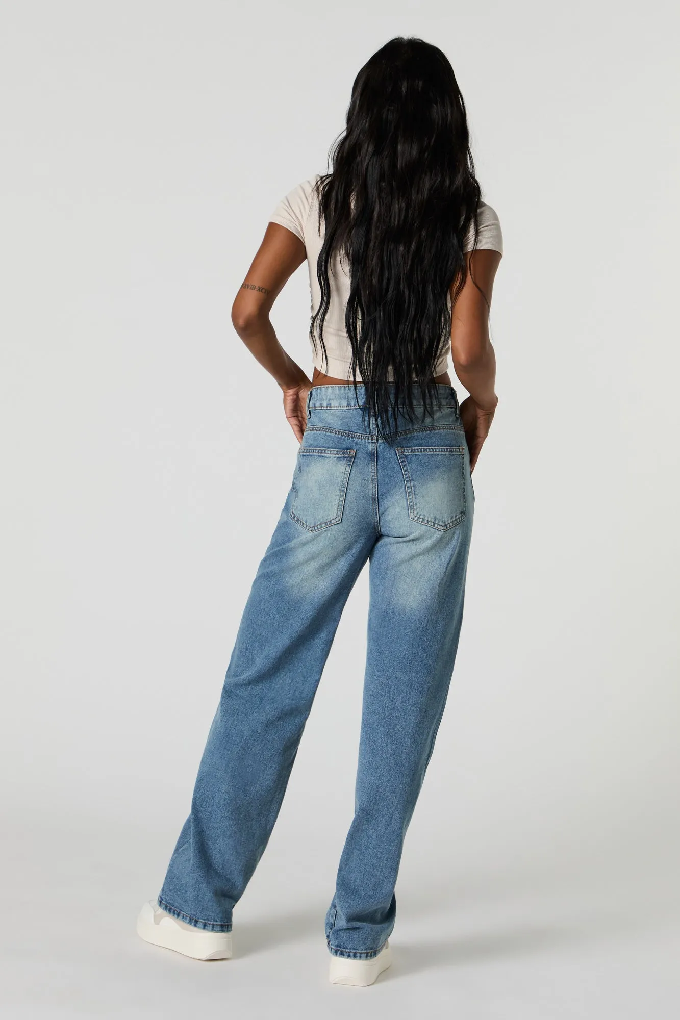 90's High Rise Wide Leg Vintage Wash Jean sold by Urban Planet product image thumbnail 3