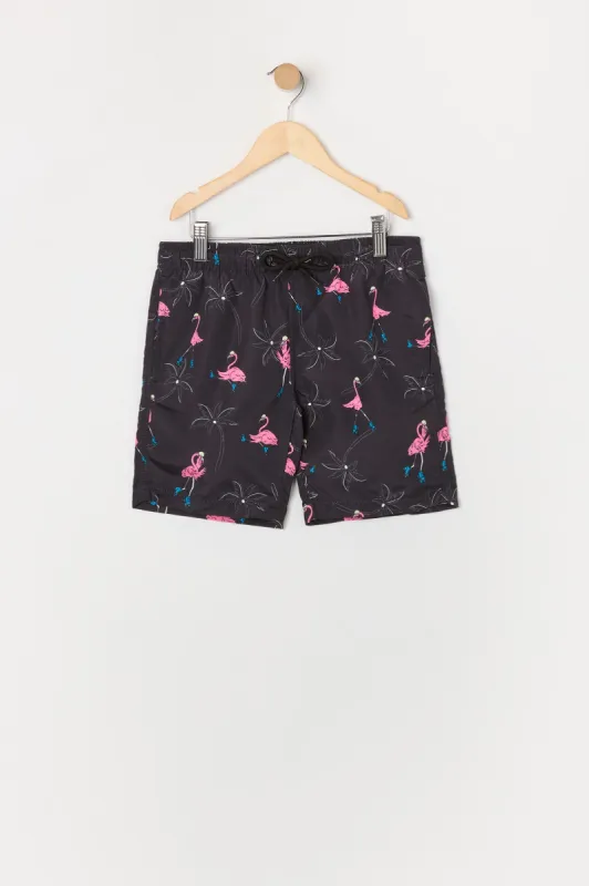 Boys Flamingo Print Board Short sold by Urban Planet