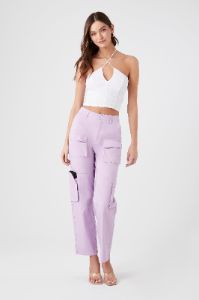 Twill High-Rise Cargo Pants sold by Urban Planet