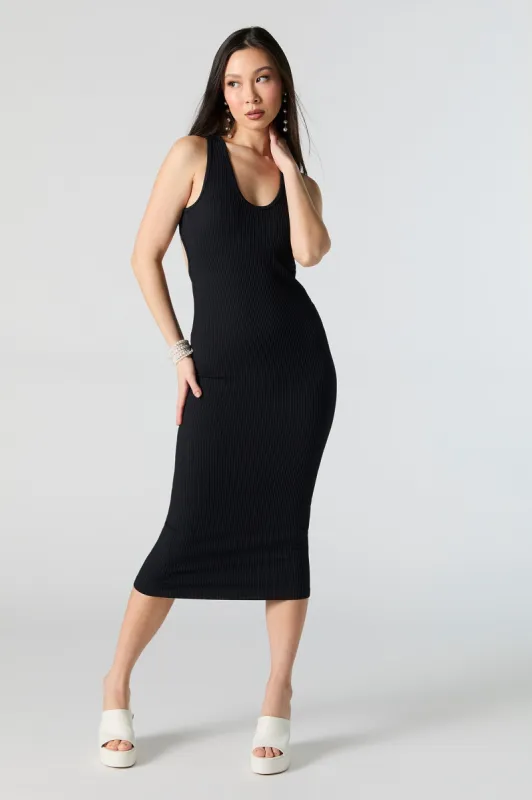 Robe midi côtelée sans couture à dos ouvert sold by Urban Planet