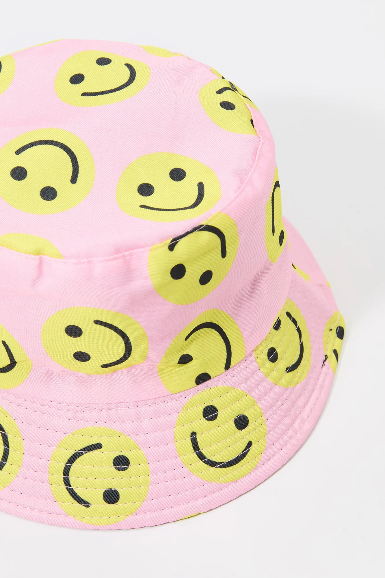 Girls Smiley Print Reversible Bucket Hat sold by Urban Planet product image thumbnail 2