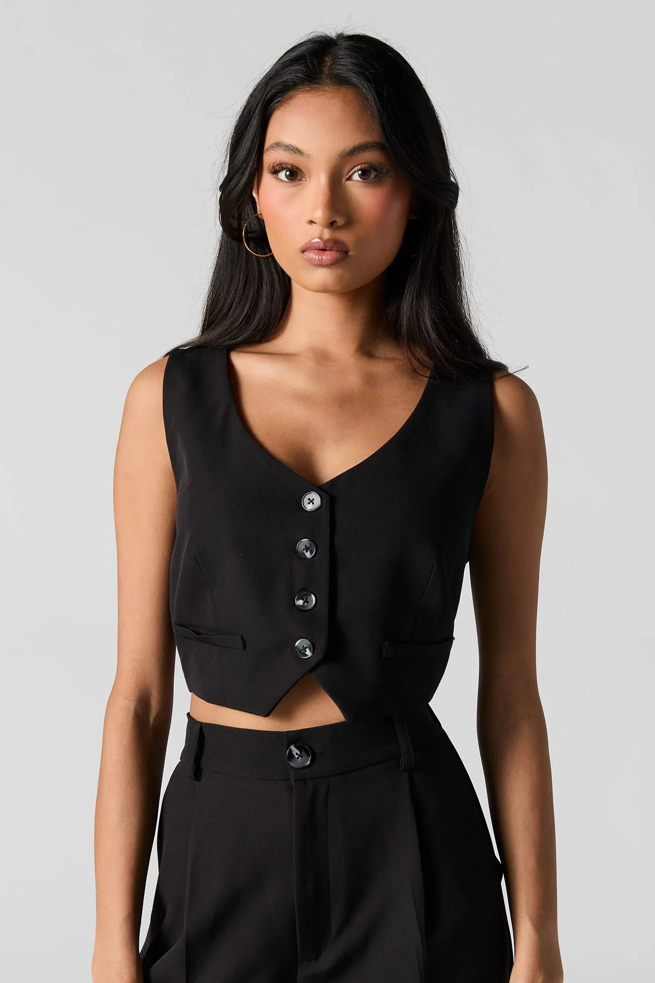 Cropped Welt Pocket Vest sold by Urban Planet product image thumbnail 4