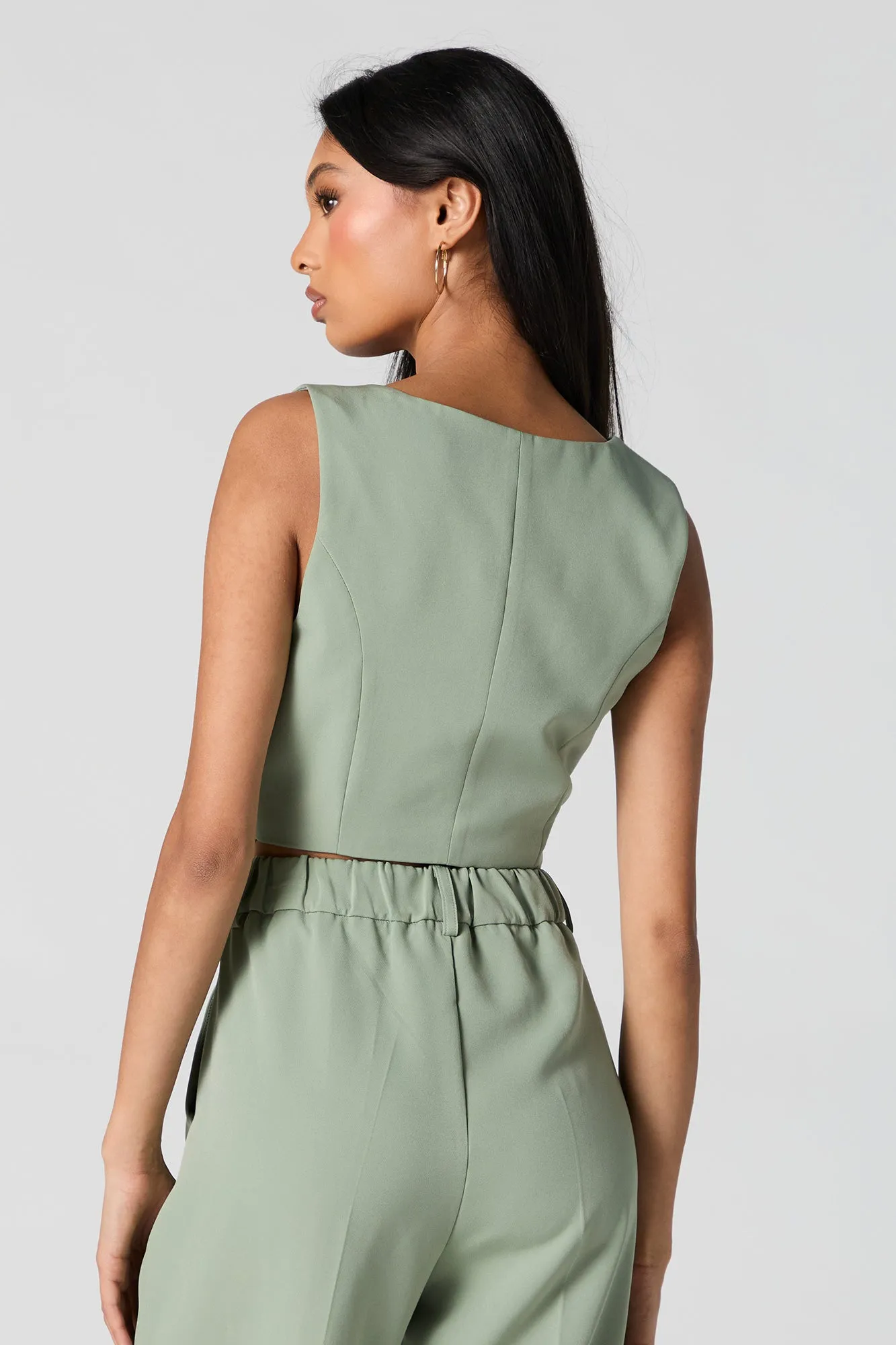 Cropped Welt Pocket Vest sold by Urban Planet product image thumbnail 2