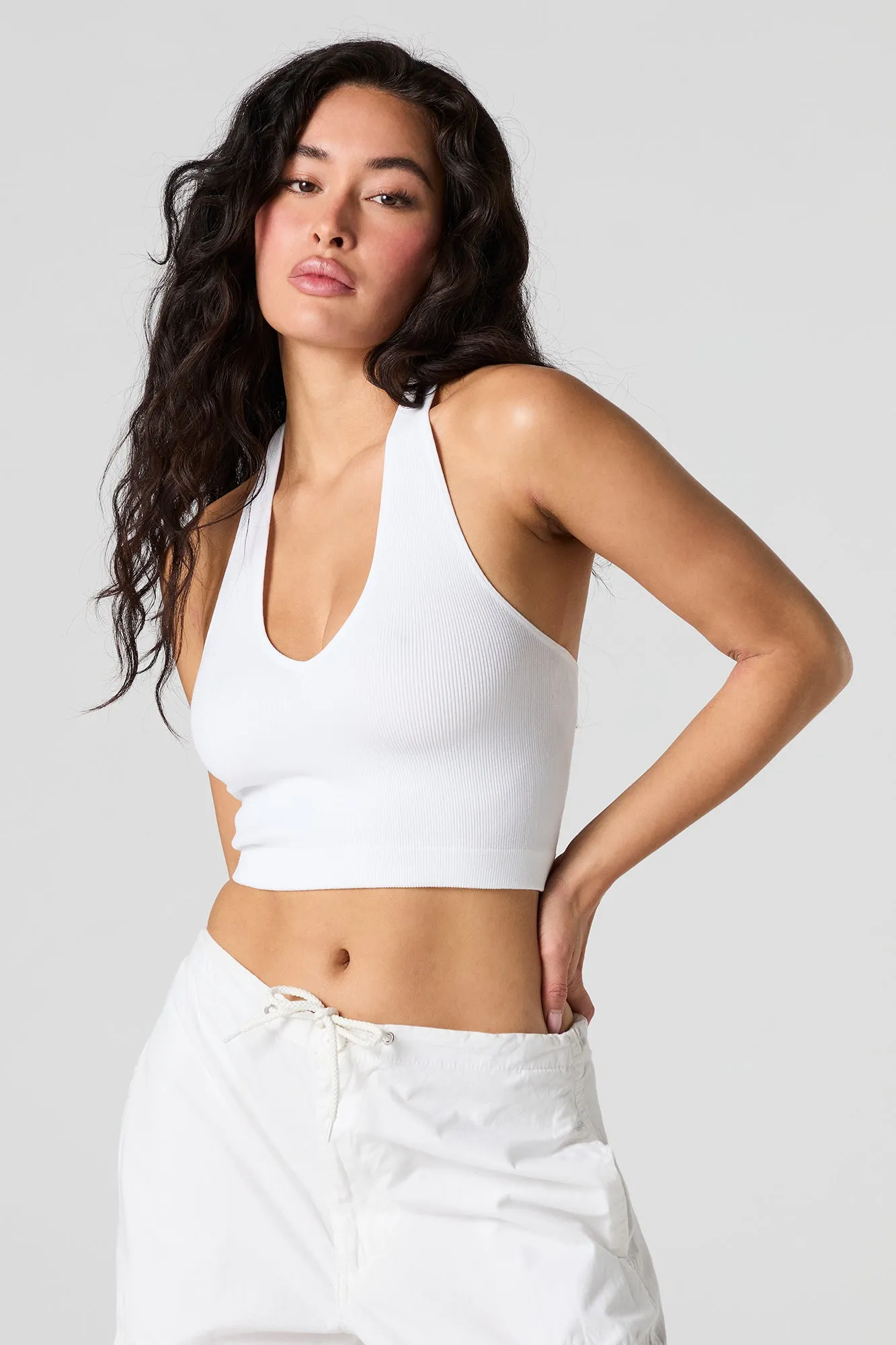 Seamless Ribbed Halter Tank sold by Urban Planet product image thumbnail 4