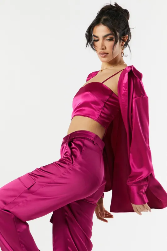 Ensemble avec débardeur et chemisier boutonné en satin sold by Urban Planet