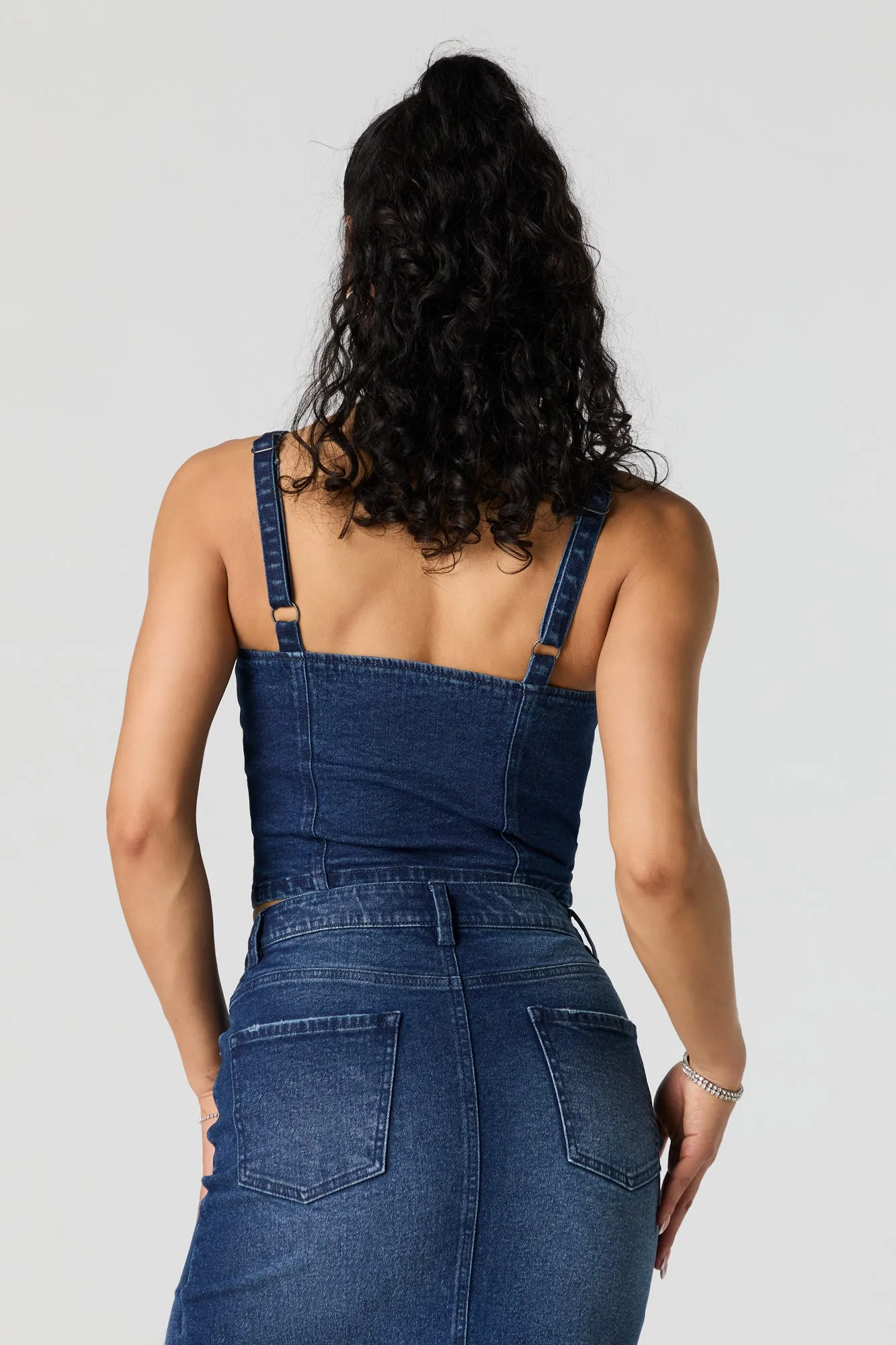Corset boutonné en denim sold by Urban Planet product image thumbnail 5