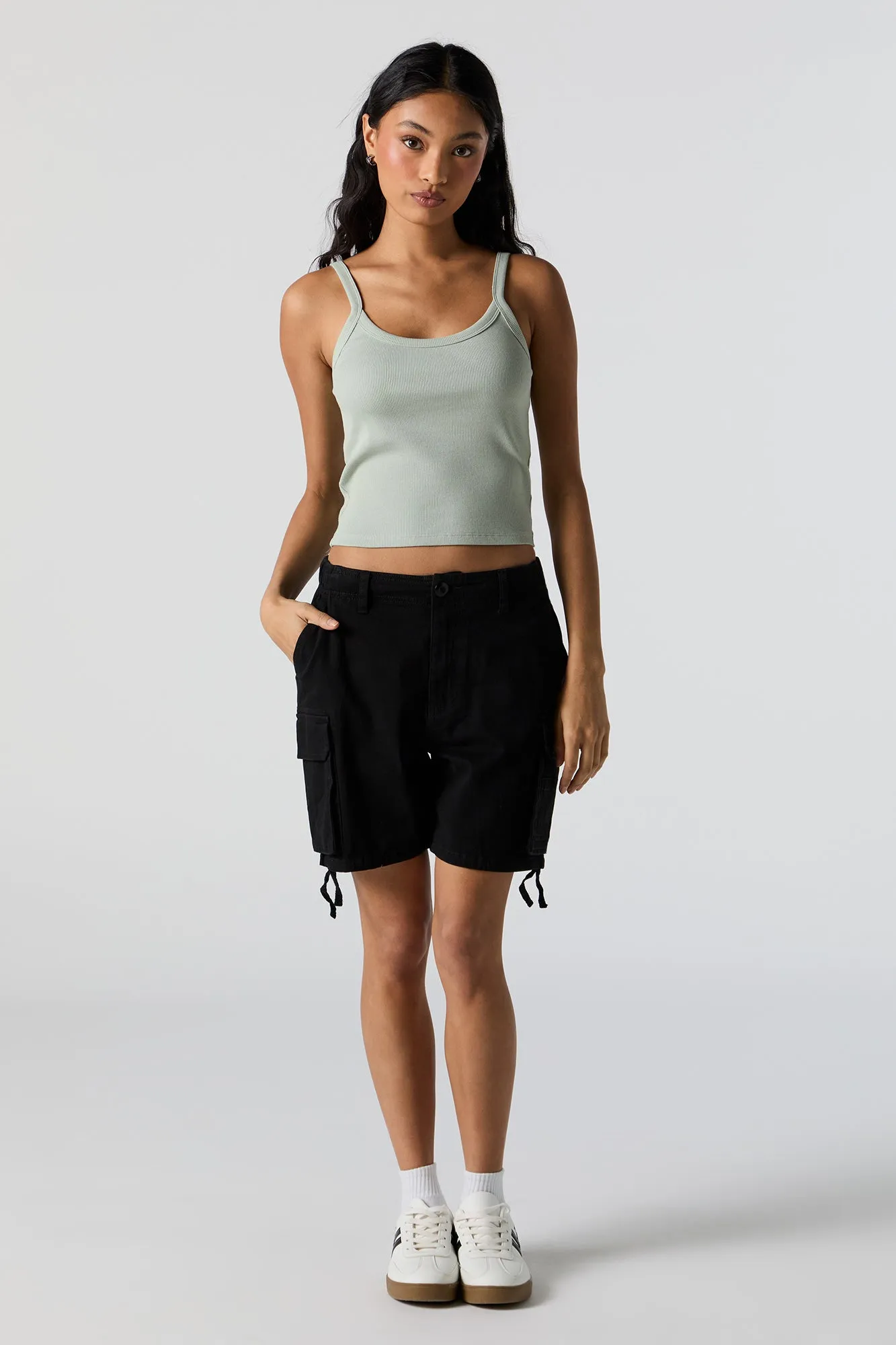 Ribbed Scoop Neck Tank sold by Urban Planet product image thumbnail 3