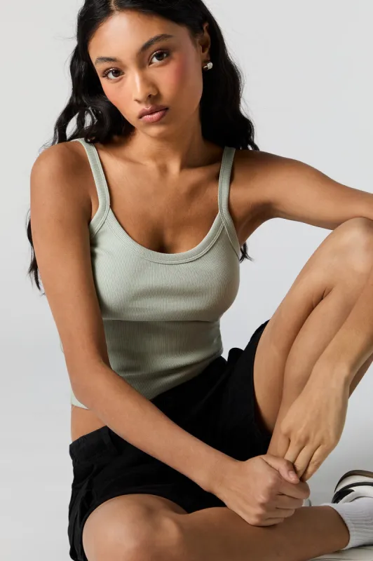 Ribbed Scoop Neck Tank sold by Urban Planet