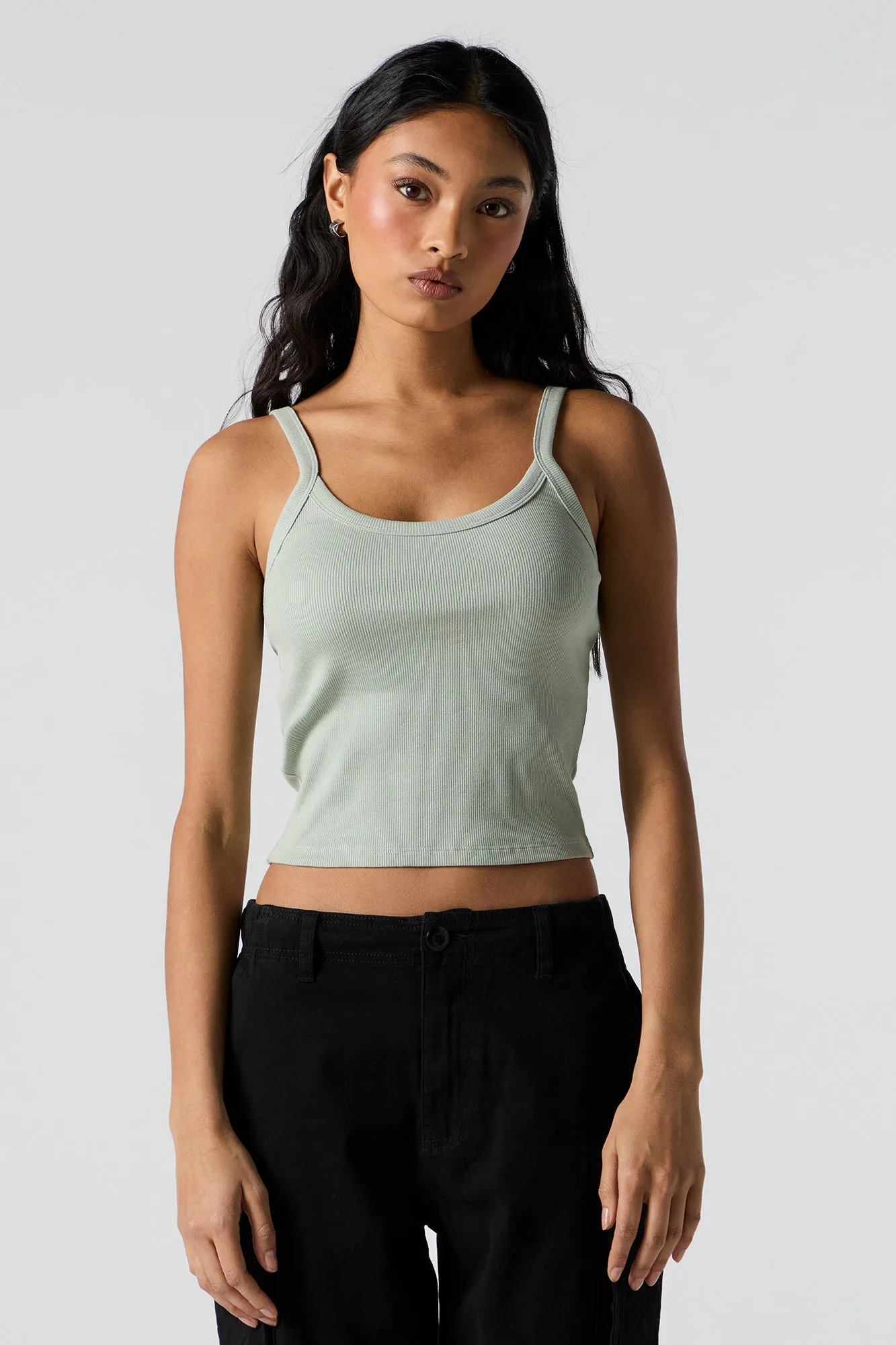Ribbed Scoop Neck Tank sold by Urban Planet product image thumbnail 4