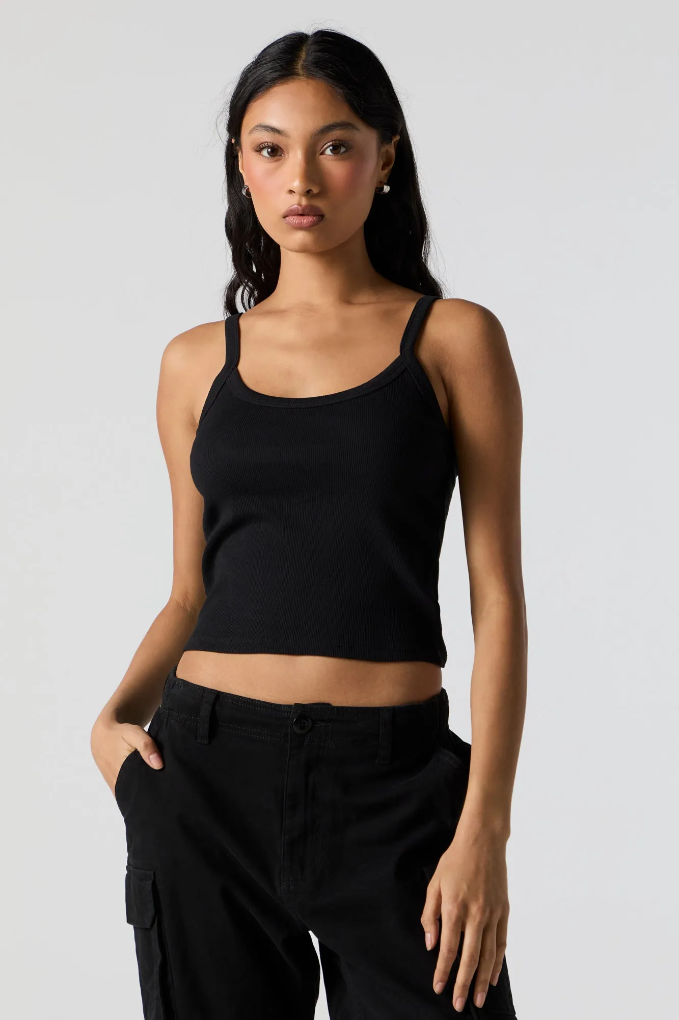 Ribbed Scoop Neck Tank sold by Urban Planet product image thumbnail 5