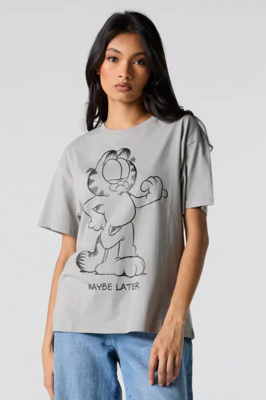 Maybe Later Garfield Graphic Boyfriend T-Shirt sold by Urban Planet