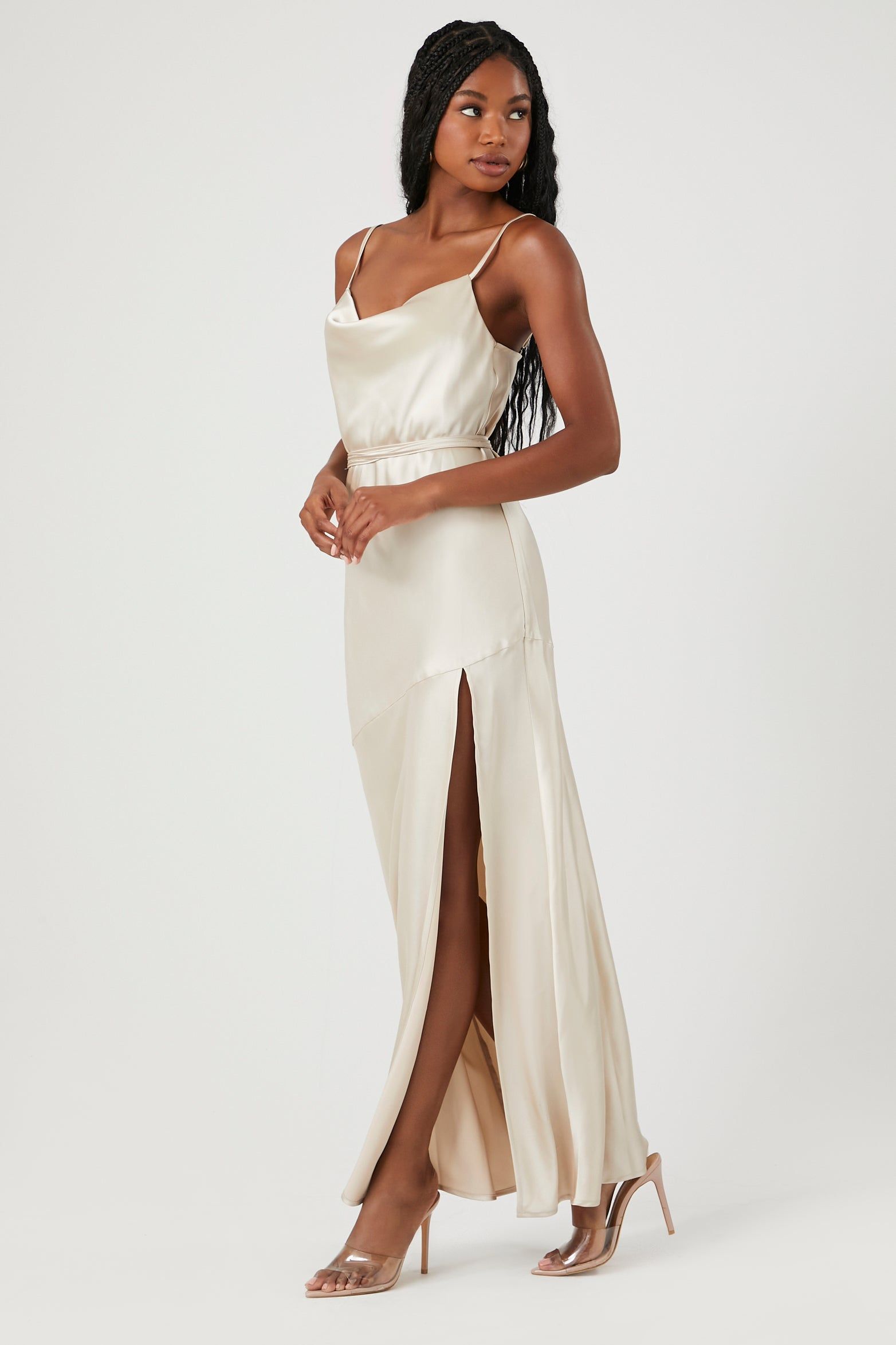 Satin Leg Slit Maxi Dress sold by Urban Planet product image thumbnail 3