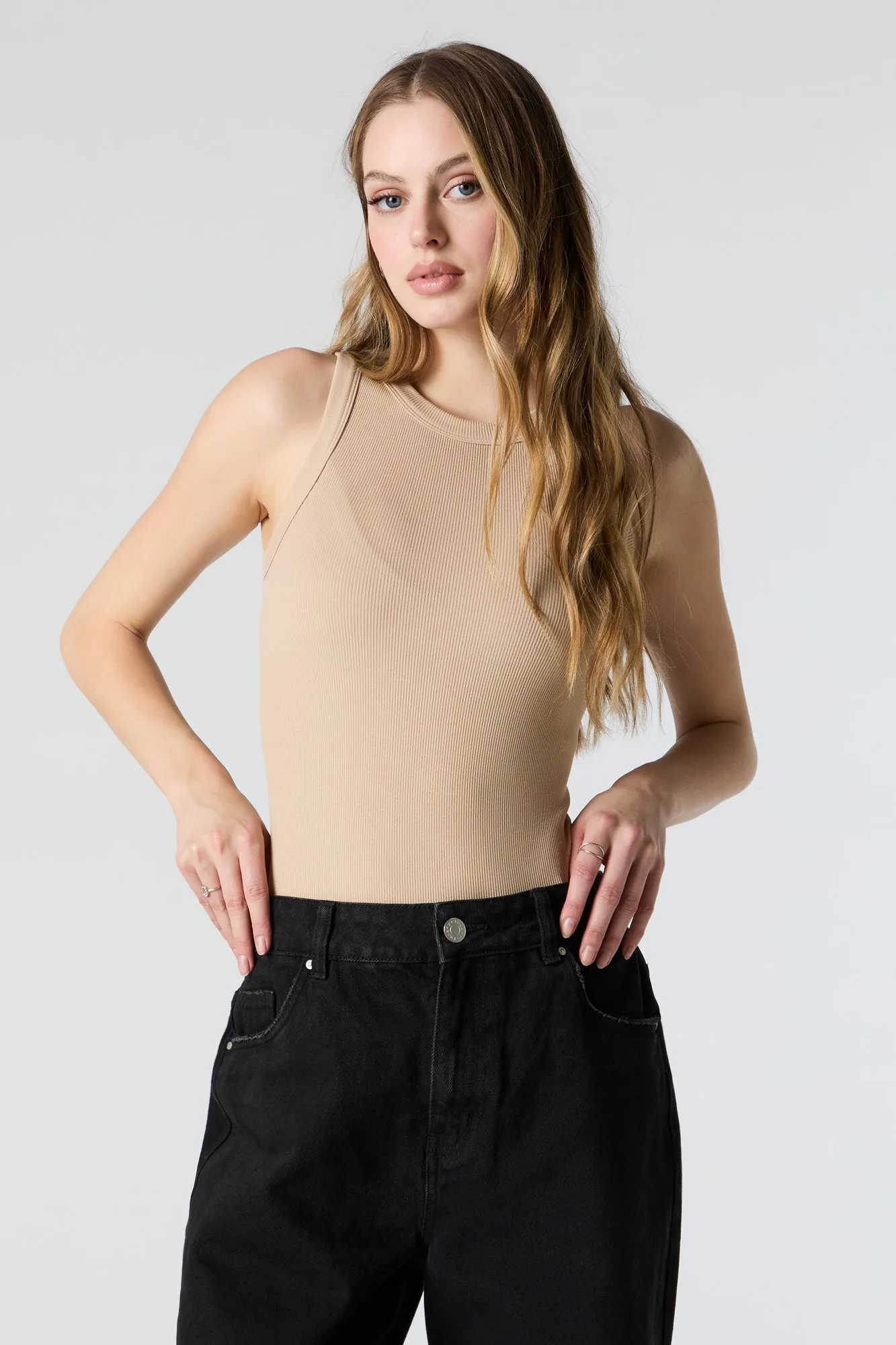 Seamless Ribbed High Neck Bodysuit sold by Urban Planet