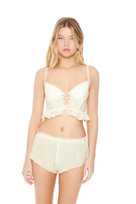 Mesh Ruffle Lace Corset sold by Urban Planet