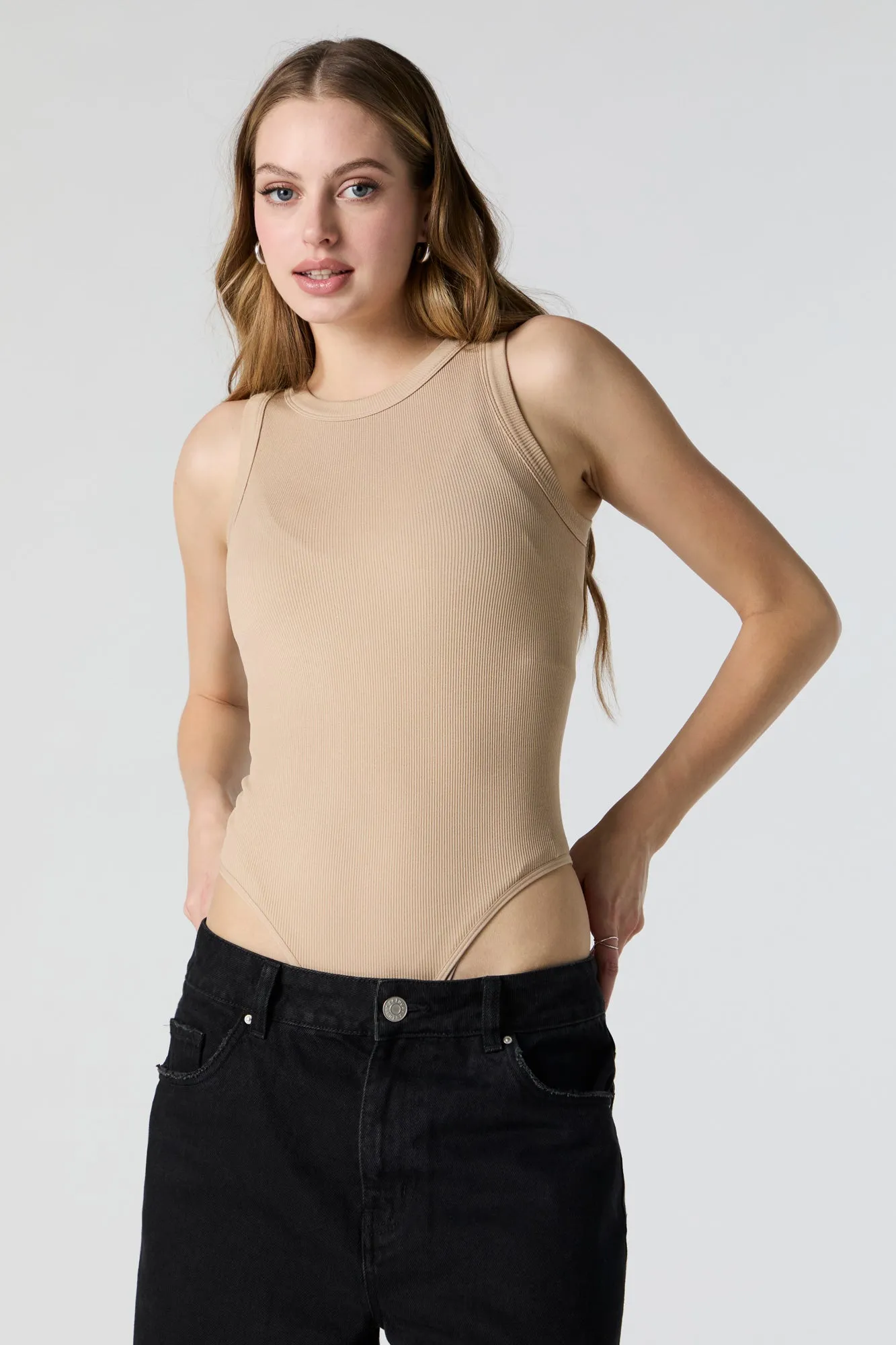 Seamless Ribbed High Neck Bodysuit sold by Urban Planet product image thumbnail 2