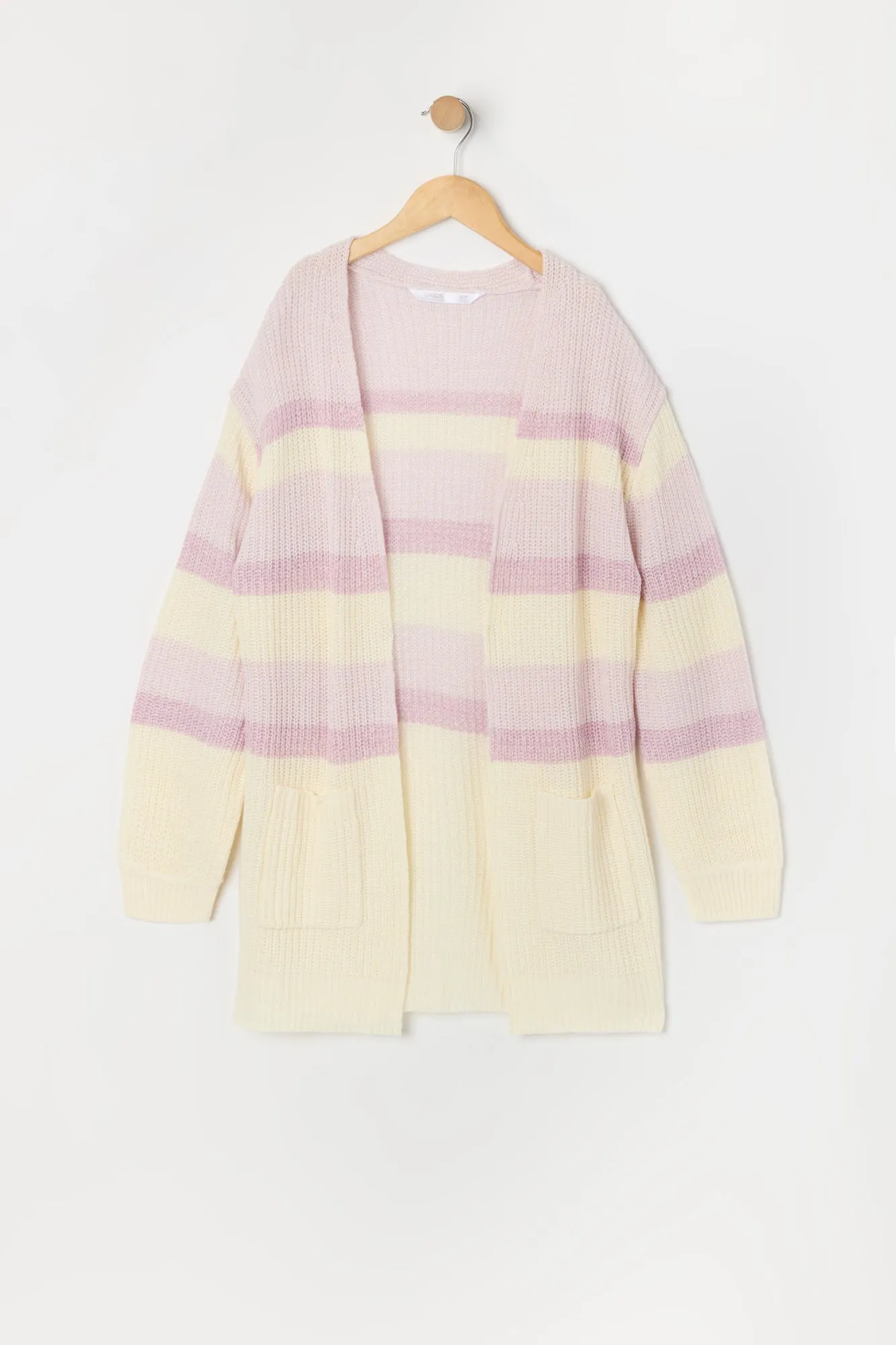 Cardigan long en tricot rayé pour fille sold by Urban Planet