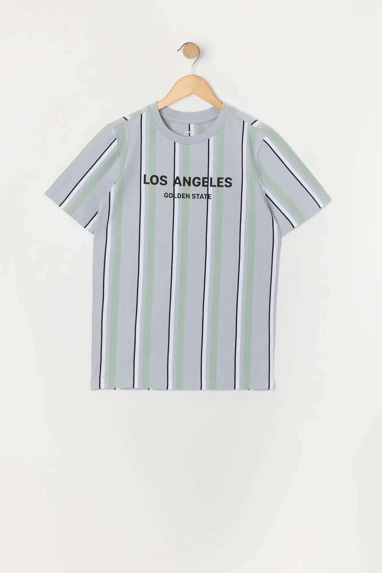 Boys Los Angeles Embroidered Striped T-Shirt sold by Urban Planet