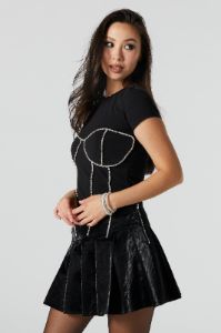 Faux Leather Pleated Mini Skirt sold by Urban Planet