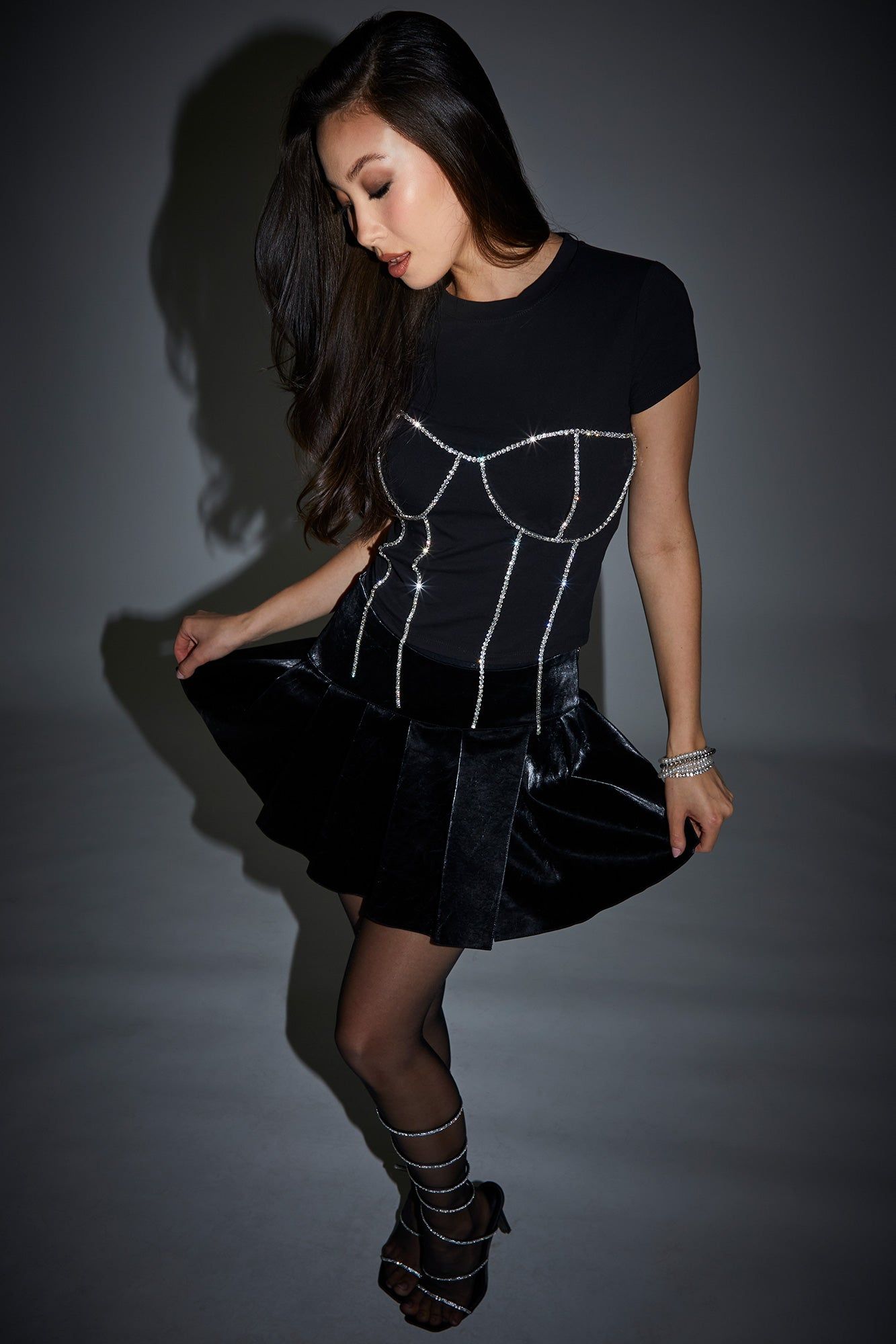 Faux Leather Pleated Mini Skirt sold by Urban Planet