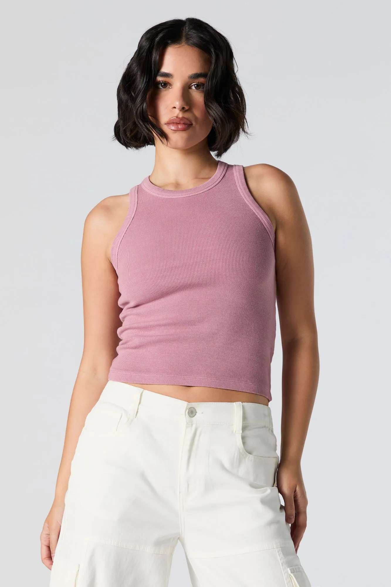 Ribbed High Neck Skimmer Tank sold by Urban Planet