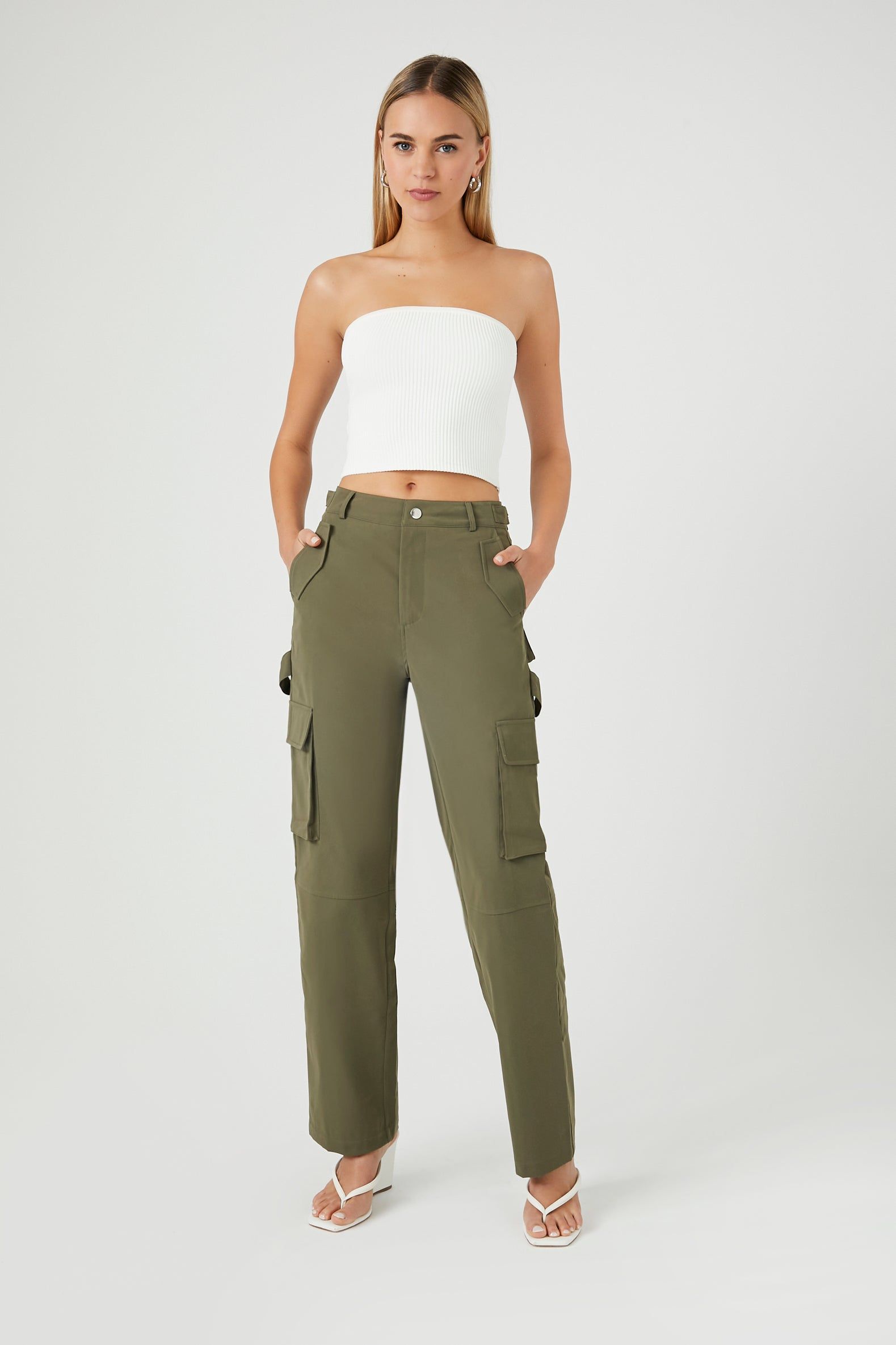 Twill High Rise Cargo Pant sold by Urban Planet