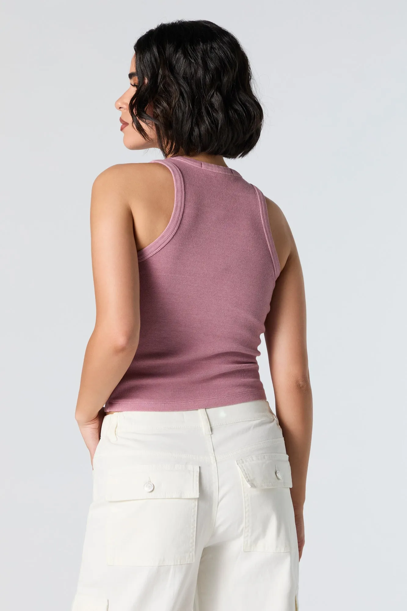 Ribbed High Neck Skimmer Tank sold by Urban Planet product image thumbnail 2