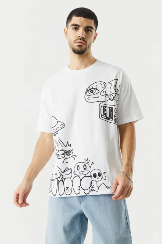 Doodle Graphic Relaxed T-Shirt sold by Urban Planet
