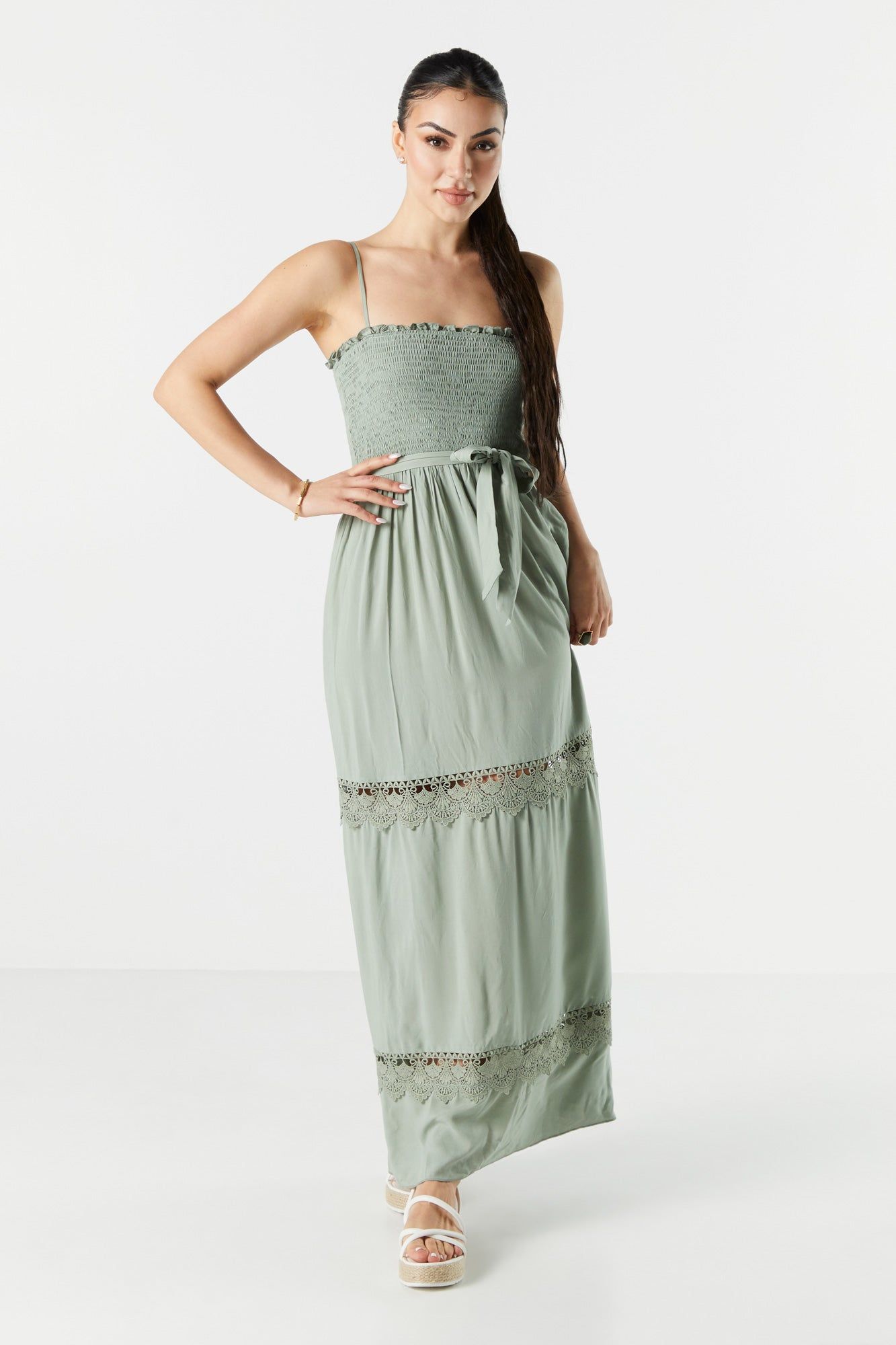 Tiered Lace Trim Maxi Dress sold by Urban Planet product image thumbnail 7