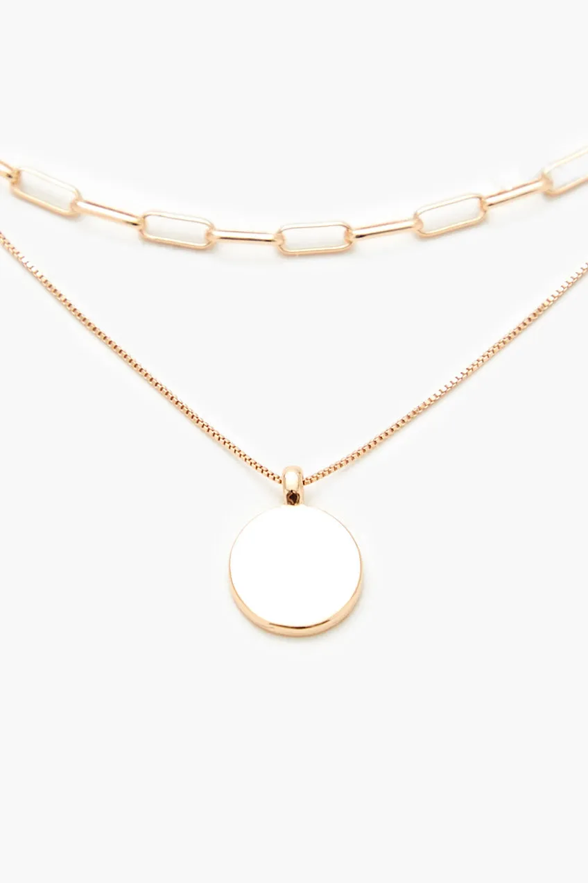 Collier superposé avec breloque ronde sold by Urban Planet product image thumbnail 2