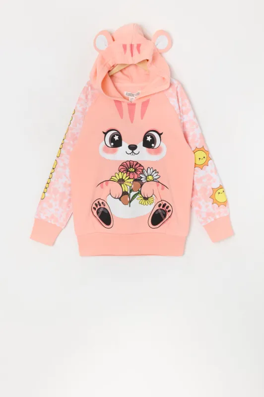 Girls Flower Chipmunk Character Hoodie sold by Urban Planet