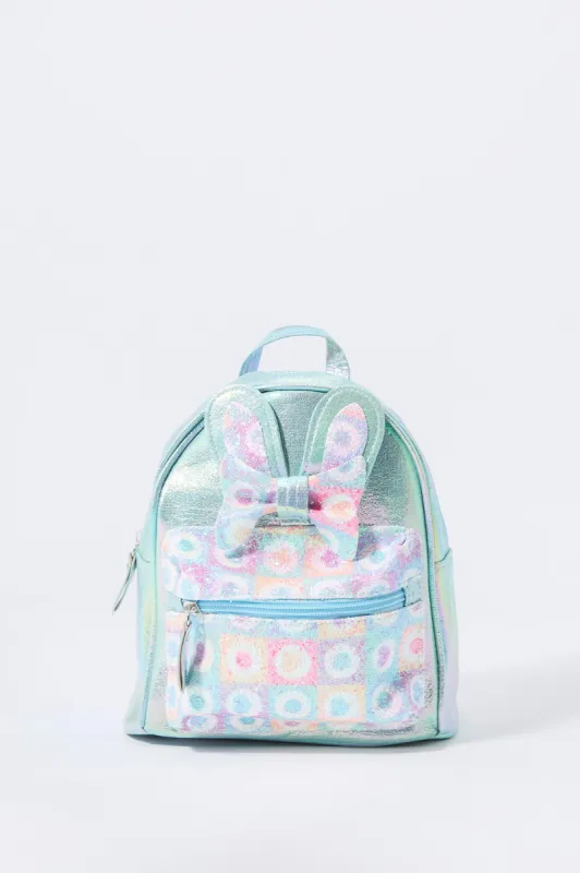 Girls 3D Bunny Iridescent Mini Backpack sold by Urban Planet