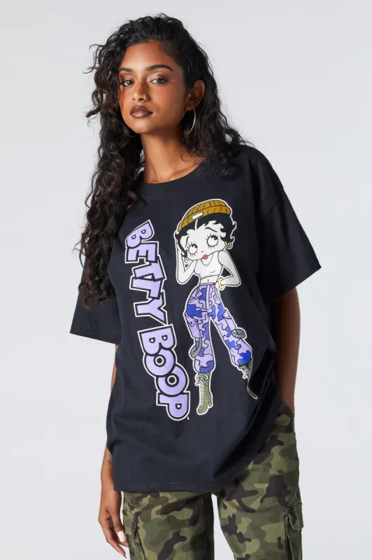 T-shirt de coupe garçonne à imprimé Betty Boop sold by Urban Planet