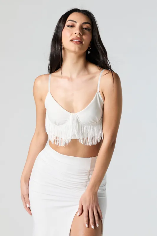 Fringe Bustier Crop Top sold by Urban Planet