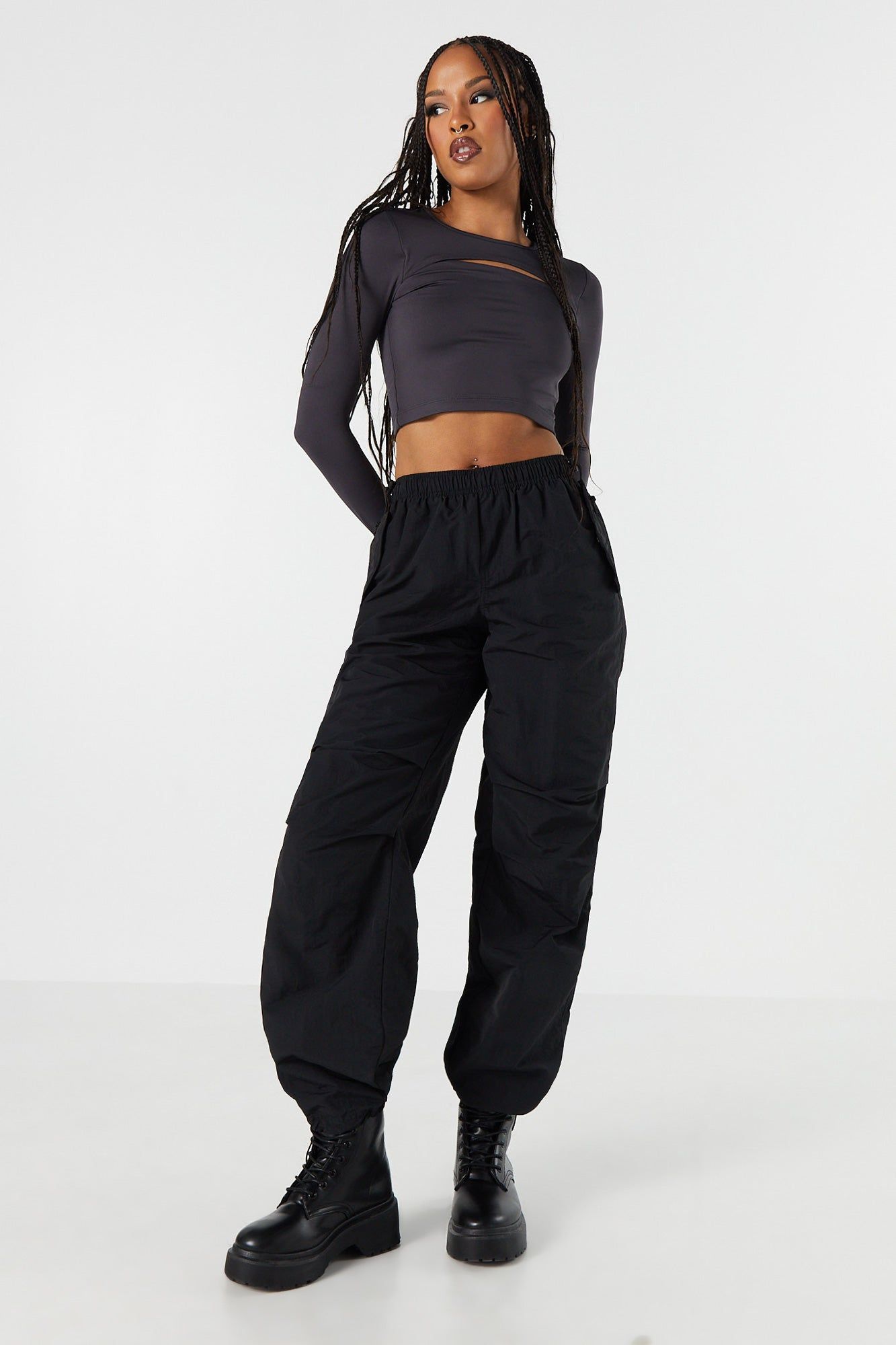 Pantalon parachute en nylon sold by Urban Planet product image thumbnail 4