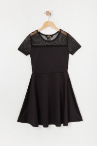 Robe à jupe virevoltante en filet scintillant avec manches courtes pour fille sold by Urban Planet