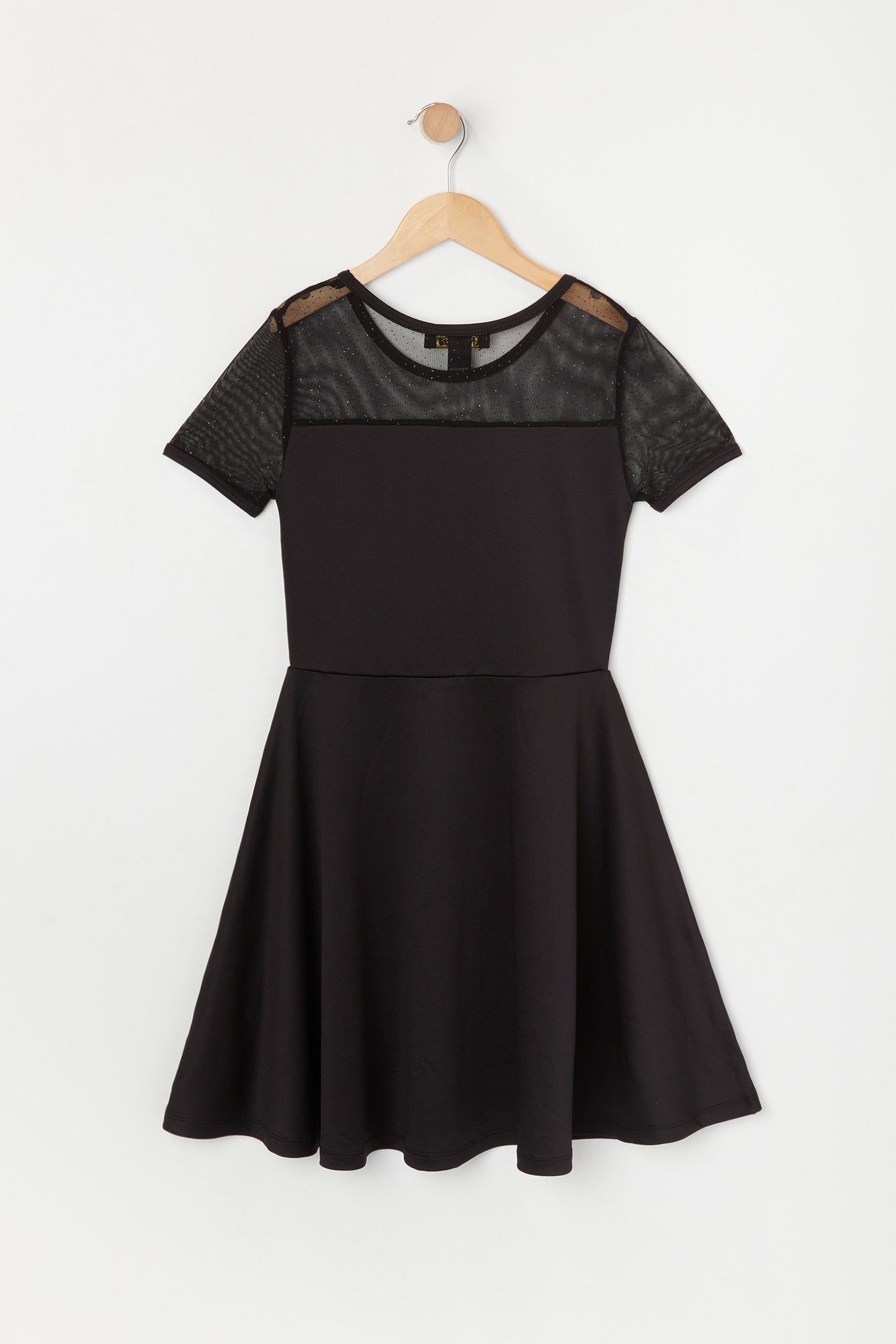 Robe à jupe virevoltante en filet scintillant avec manches courtes pour fille sold by Urban Planet product image thumbnail 4