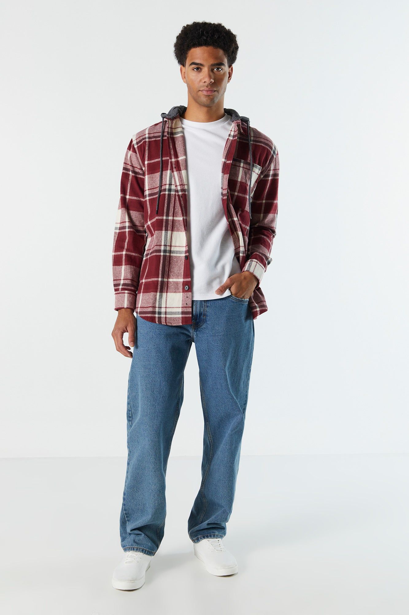 Plaid Hooded Flannel sold by Urban Planet product image thumbnail 6