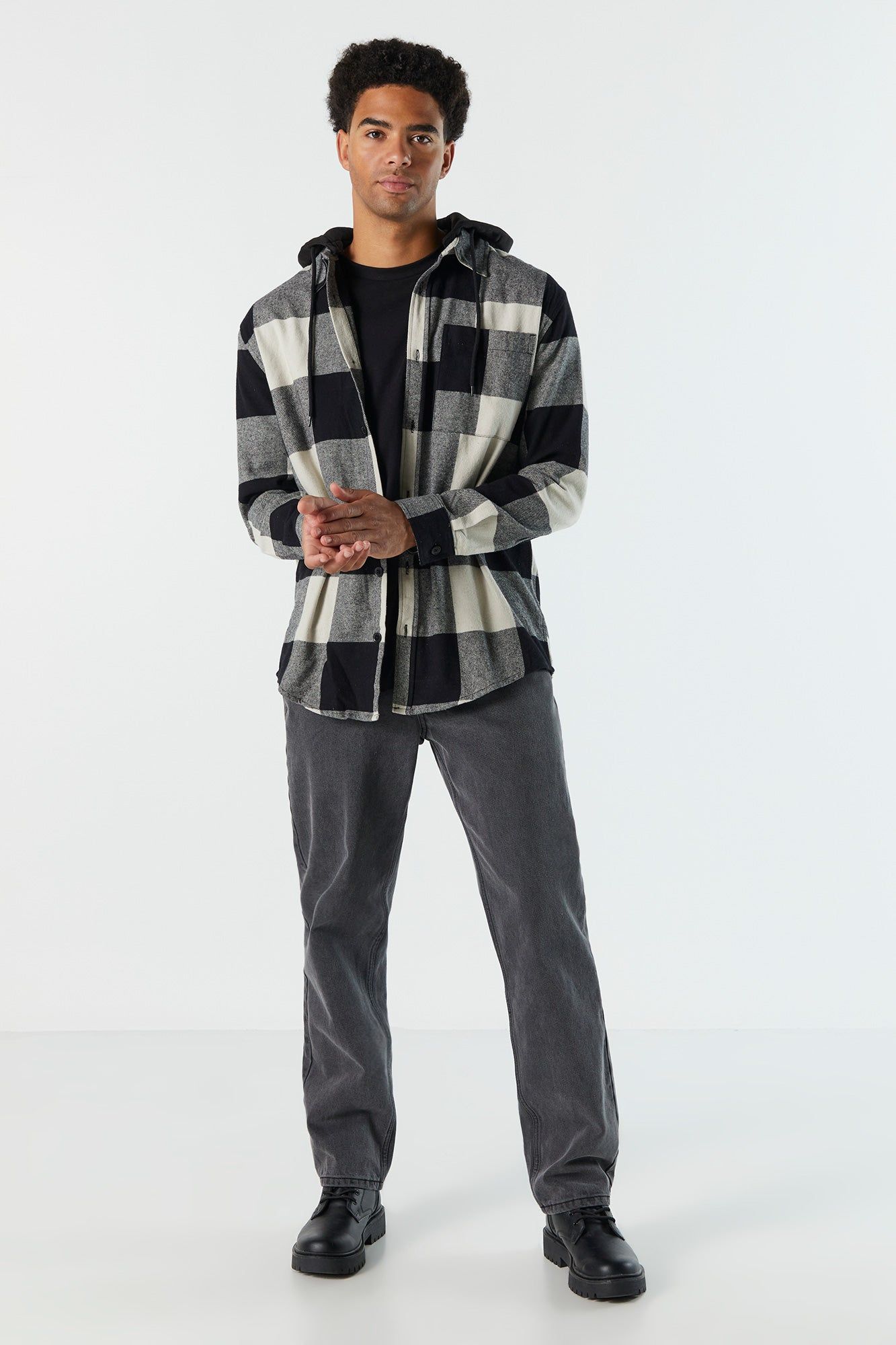 Plaid Hooded Flannel sold by Urban Planet product image thumbnail 11