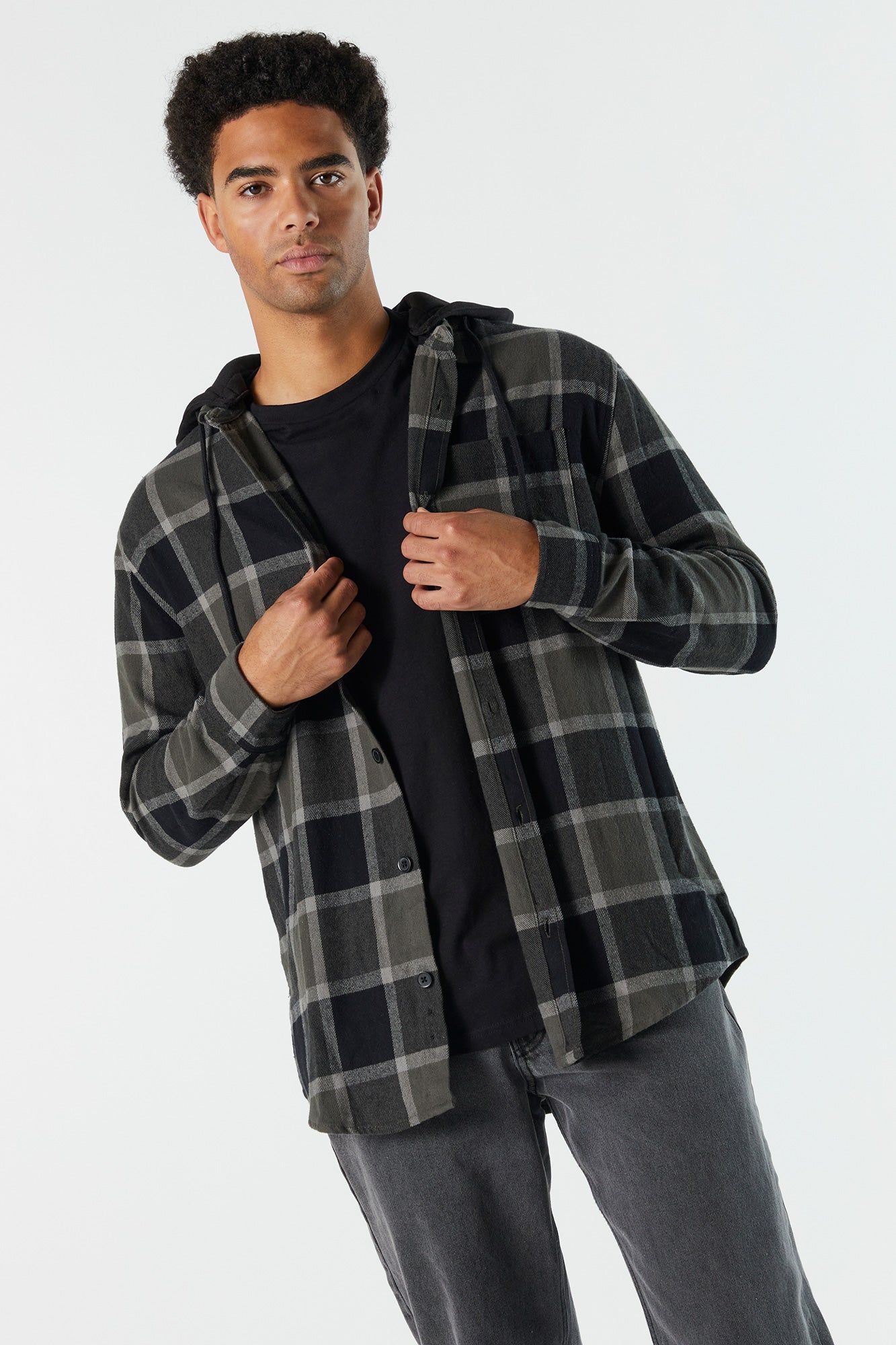 Plaid Hooded Flannel sold by Urban Planet product image thumbnail 20
