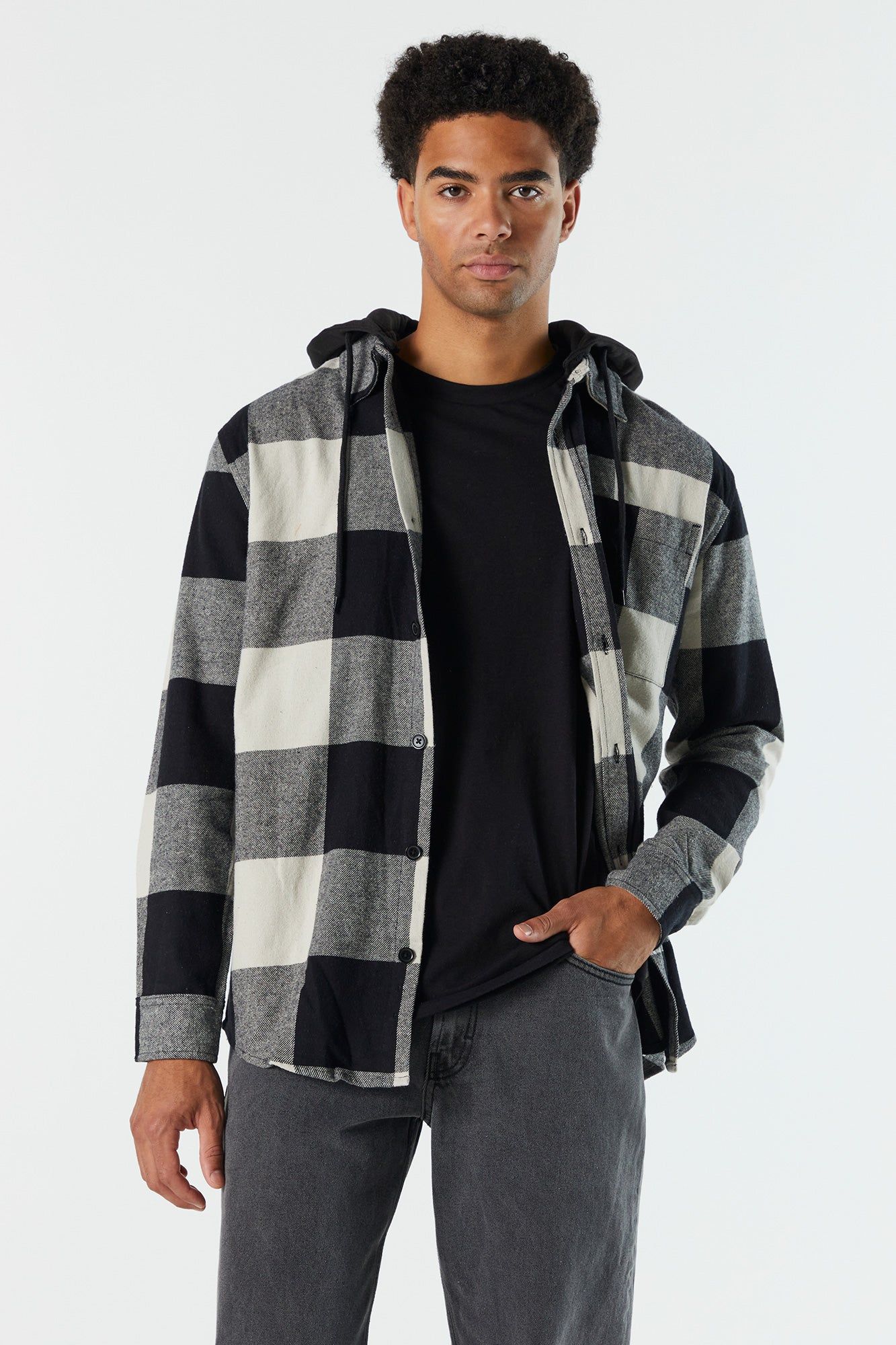 Plaid Hooded Flannel sold by Urban Planet product image thumbnail 7