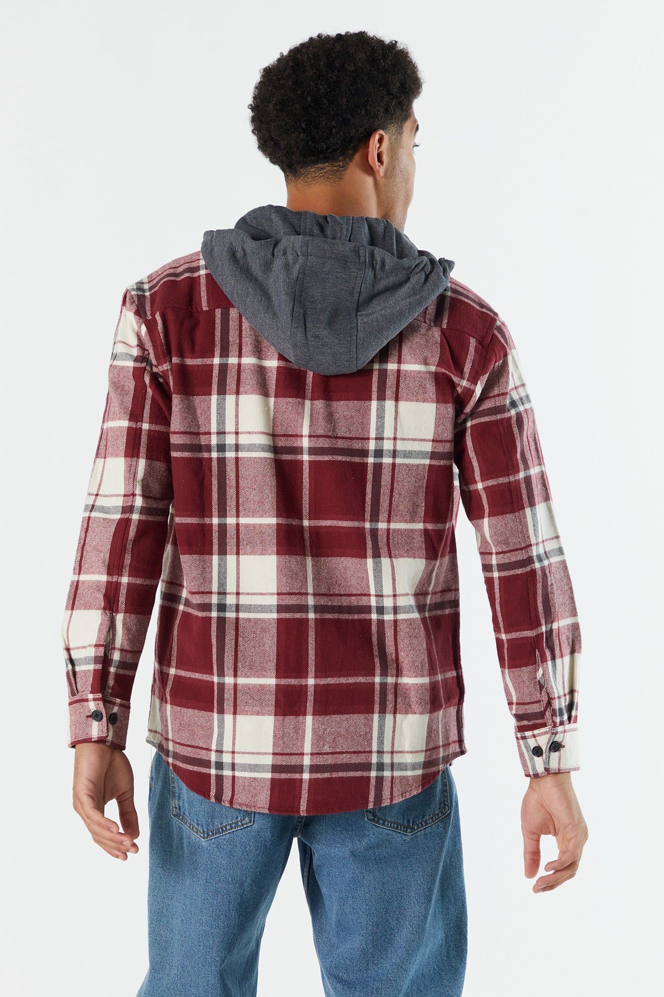 Plaid Hooded Flannel sold by Urban Planet product image thumbnail 4